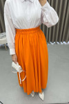 Flared Skirt with Pockets Orange