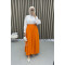 Flared Skirt with Pockets Orange