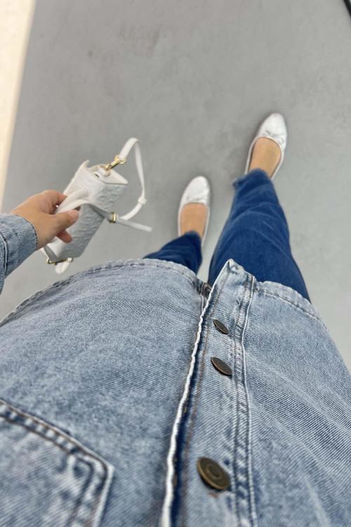 Denim Jacket with Pockets Blue