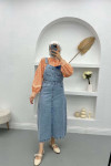 Denim Overalls with Pockets Blue