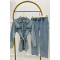 Pocket Denim Suit Light Blue