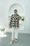 Pocket Gingham Shirt Brown