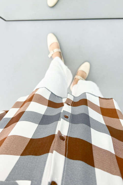 Pocket Gingham Shirt Brown