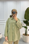 Pocket Suede Shirt Soft Green