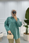 Pocket Suede Shirt Emerald Green