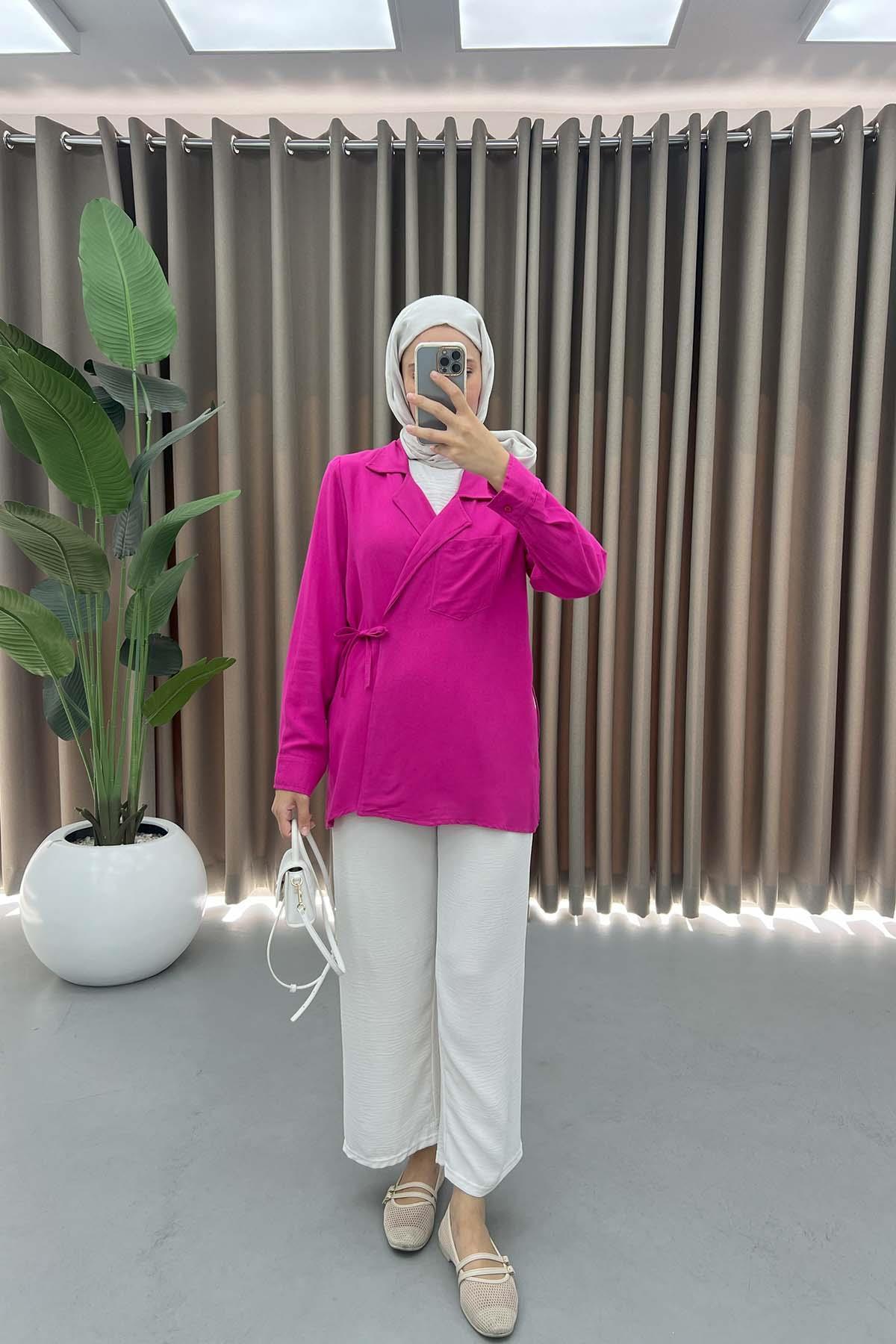 Viral Kimono Fuchsia with Pocket