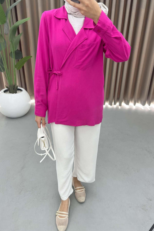 Viral Kimono Fuchsia with Pocket