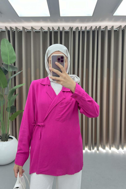 Viral Kimono Fuchsia with Pocket