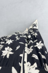 Floral Patterned Buttoned Viscose Dress Black