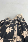 Floral Patterned Buttoned Viscose Dress Black-Brown