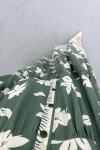 Floral Patterned Buttoned Viscose Dress Green