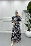 Floral Patterned Dress Black