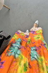 Floral Patterned Dress Orange