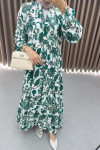 Floral Patterned Dress Green