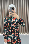 Floral Patterned Tunic Black