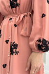 Flower Embroidered Dress Pink