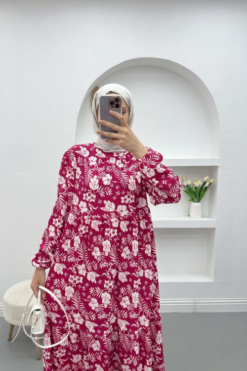 Floral Dress Fuchsia