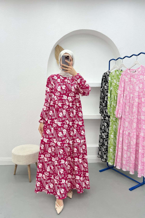 Floral Dress Fuchsia