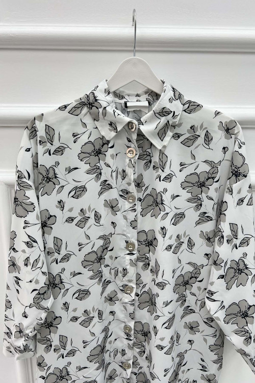 Floral Shirt Gray