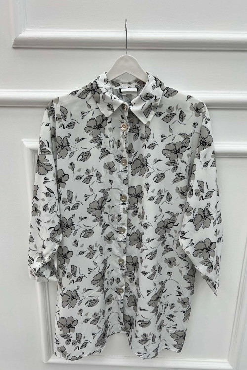 Floral Shirt Gray