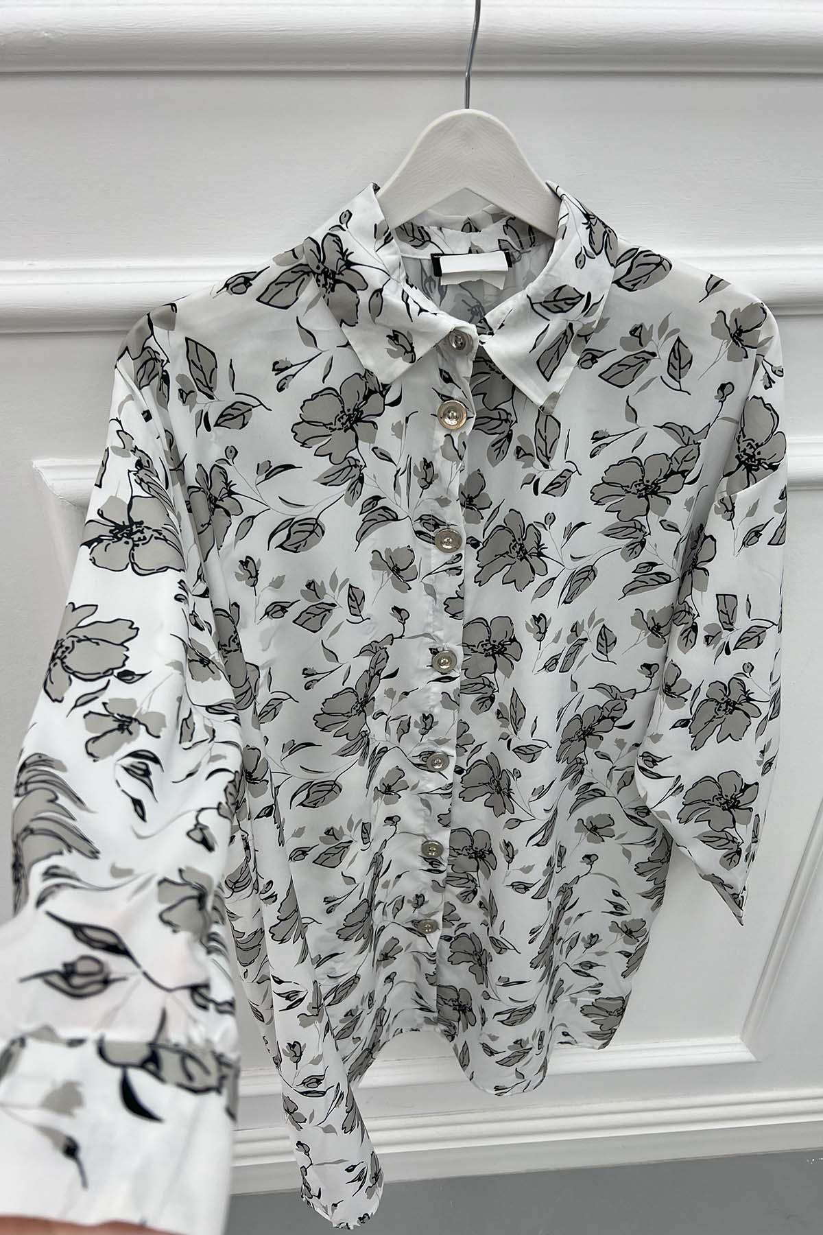 Floral Shirt Gray