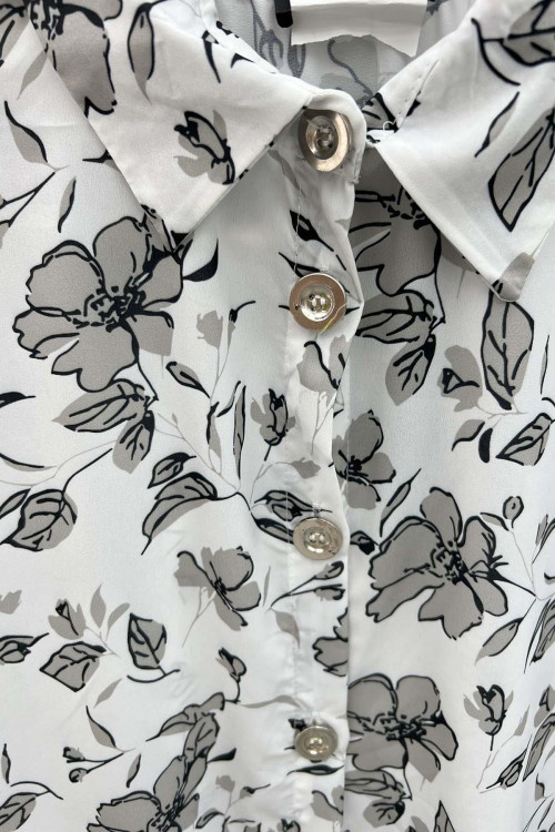 Floral Shirt Gray