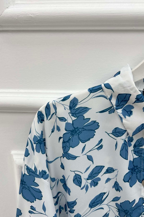 Floral Shirt Navy Blue