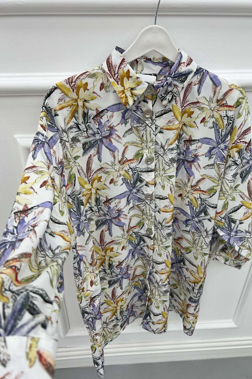 Floral Shirt Purple