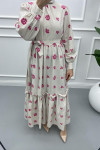 Floral Linen Dress Pink