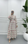 Floral Linen Dress Pink