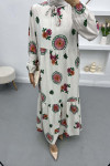 Floral Linen Dress Green