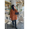 Double Button Short Cashmere Coat Brown