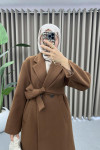 Double Buttoned Alternative Coat Brown