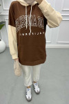 Two-Tone Printed Sweatshirt Bitter Brown