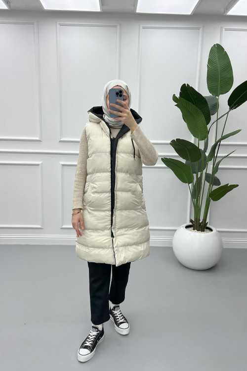 Double Sided Puffer Vest Black