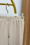 Striped Fabric Trousers Beige