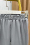 Striped Fabric Trousers Gray