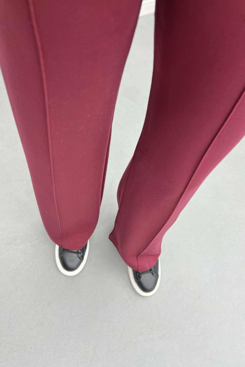 Burgundy Striped Trousers