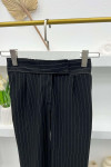 Velcro Striped Trousers Black