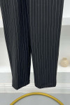 Velcro Striped Trousers Black