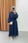 Snap Jacket Skirt Suit Navy Blue