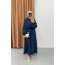 Snap Jacket Skirt Suit Navy Blue