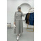 Snap Jacket Skirt Set Gray