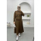 Snap Jacket Skirt Set Brown