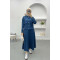 Snap Jacket Skirt Set Petrol Blue