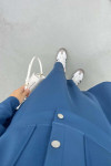 Snap Jacket Skirt Set Petrol Blue