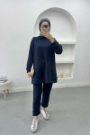 Snap Scuba Suit Dark Navy Blue