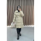 Puffer Jacket Beige with Snaps