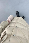 Puffer Jacket Beige with Snaps