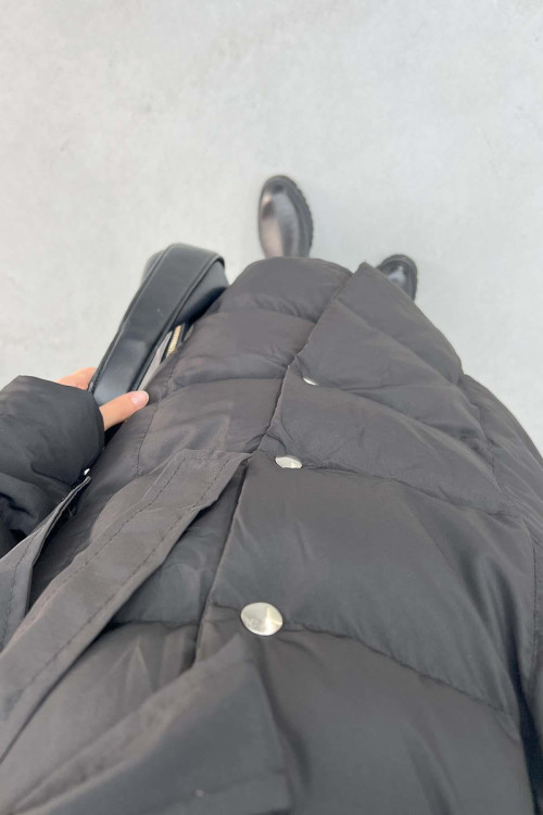 Snap-On Puffer Jacket Black